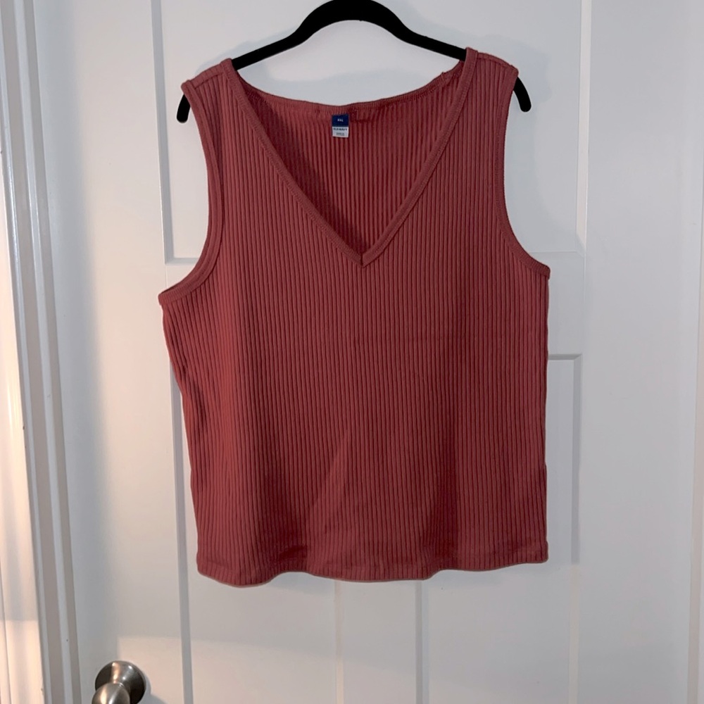 Rib-Knit V-Neck Tank Top